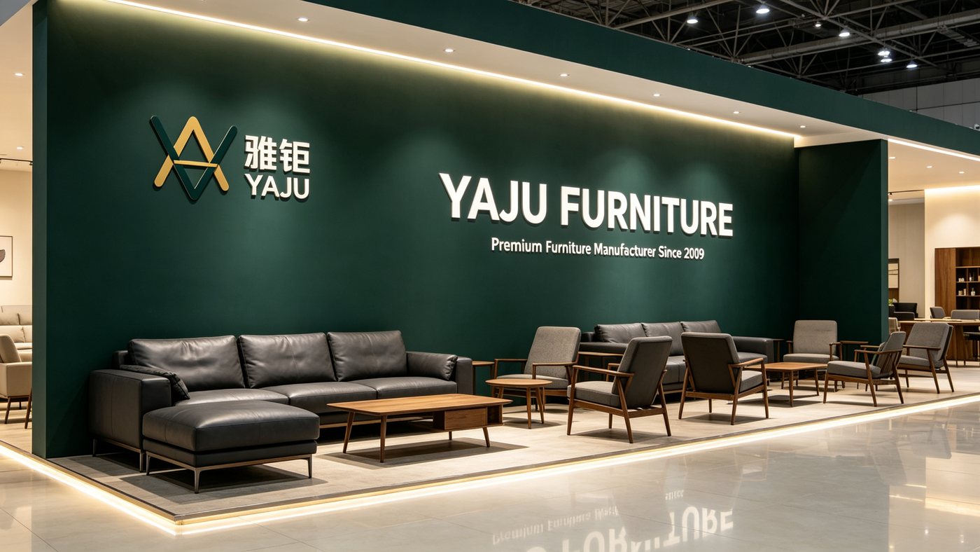 YAJU Furniture exhibition booth at Canton Fair