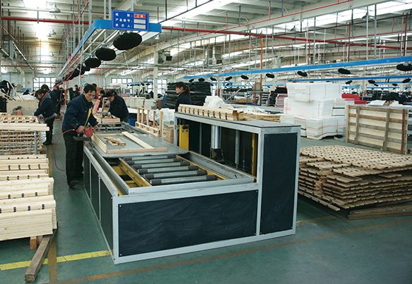 Upholstery assembly line at Jiashan factory